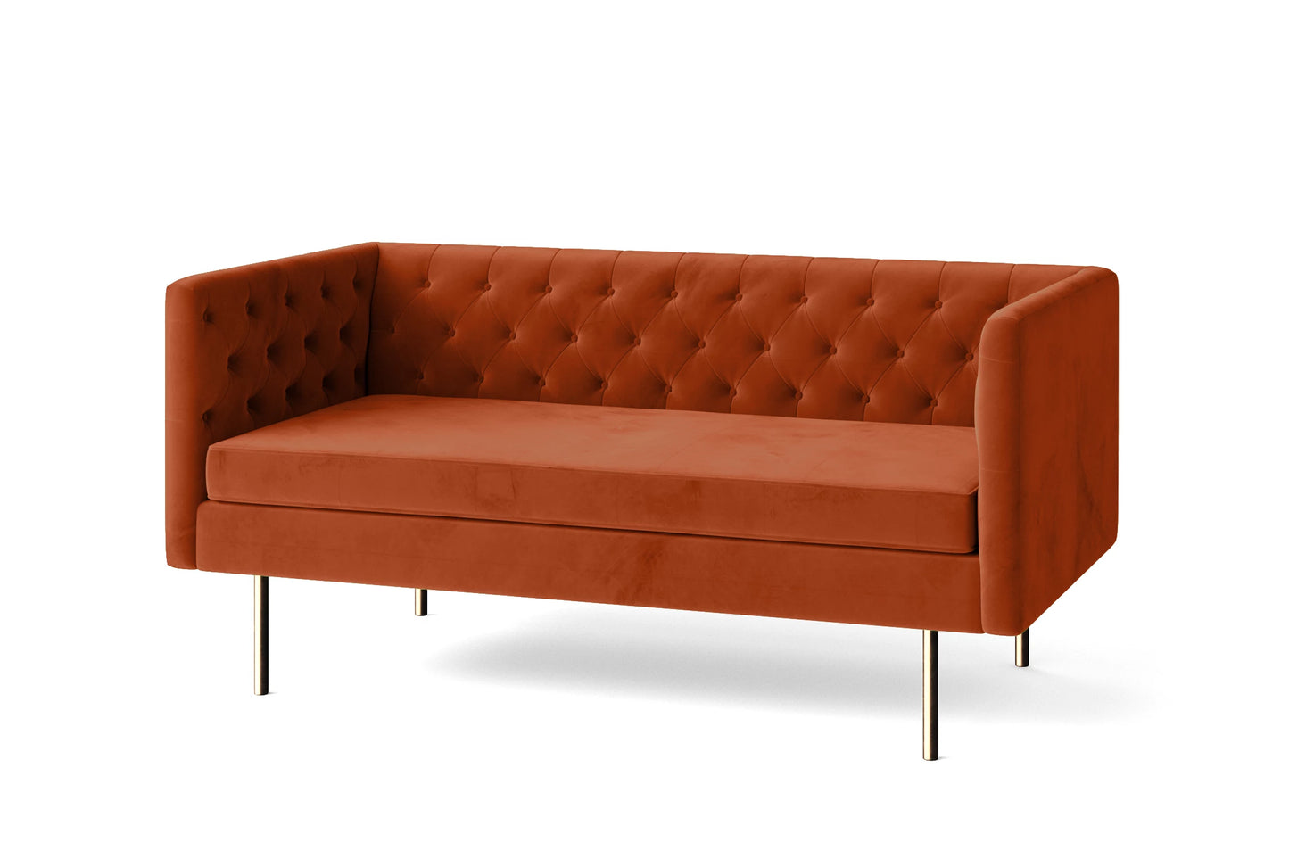 Spezia 2 Seater Sofa Orange Velvet