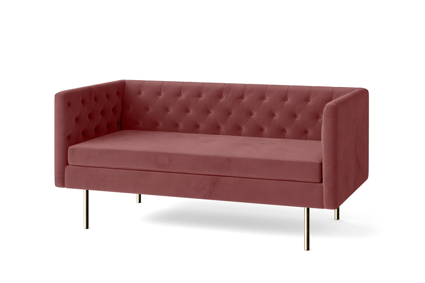 Spezia 2 Seater Sofa Pink Velvet