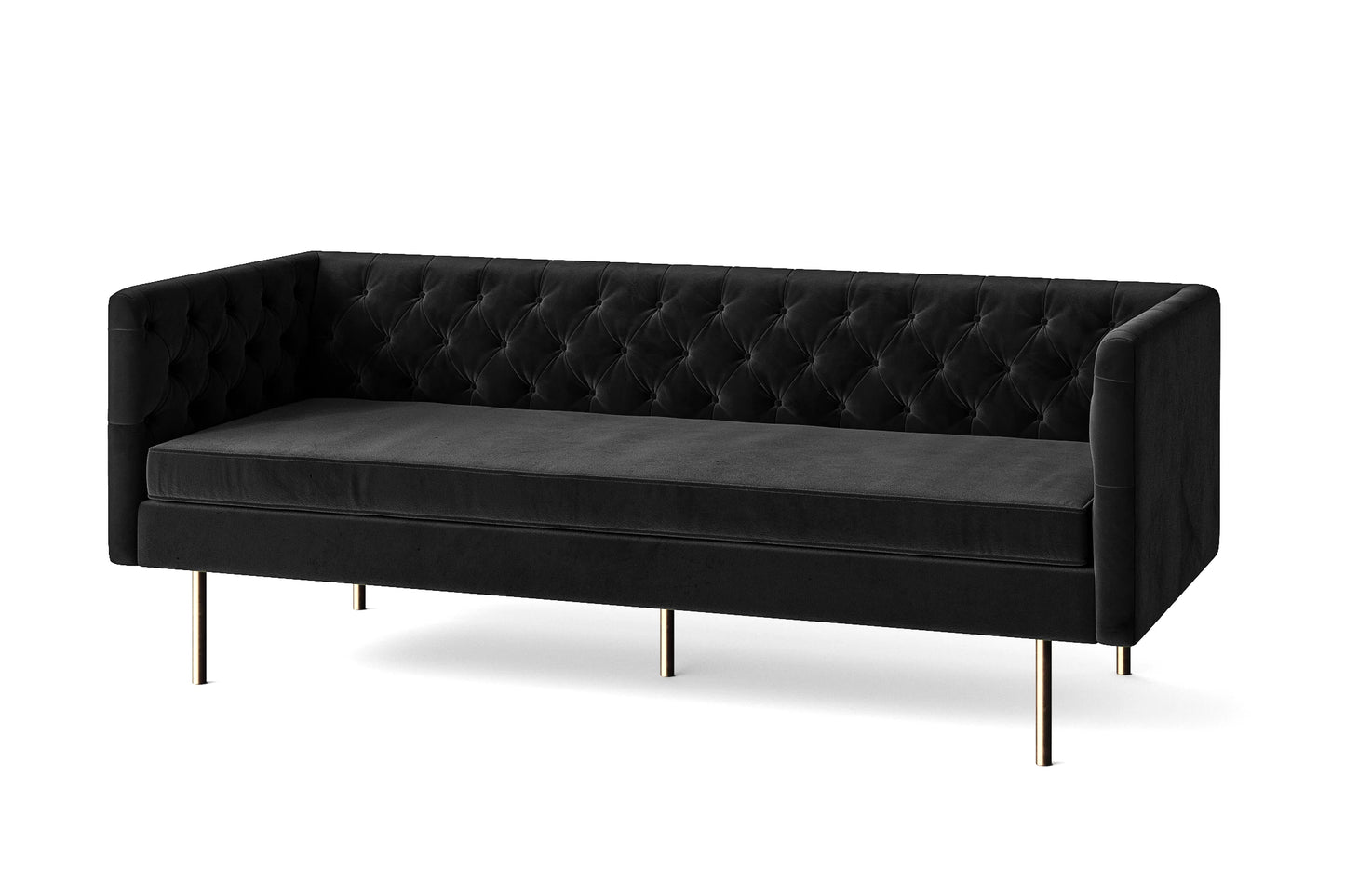 Spezia 3 Seater Sofa Black Velvet