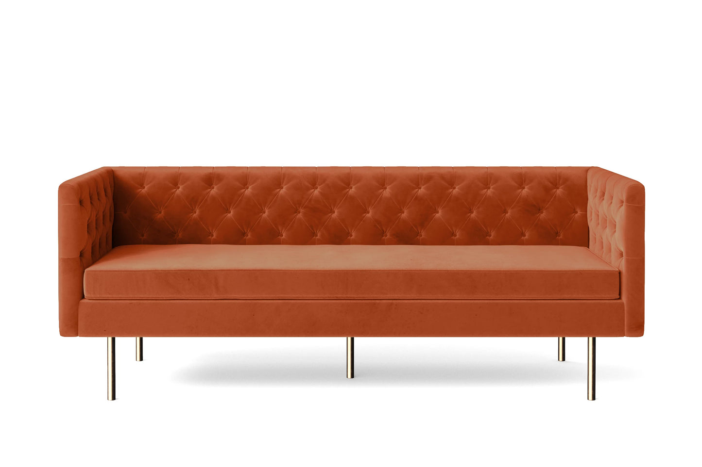 Spezia 3 Seater Sofa Orange Velvet