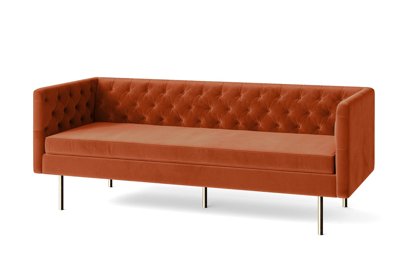 Spezia 3 Seater Sofa Orange Velvet