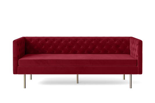 Spezia 3 Seater Sofa Red Velvet