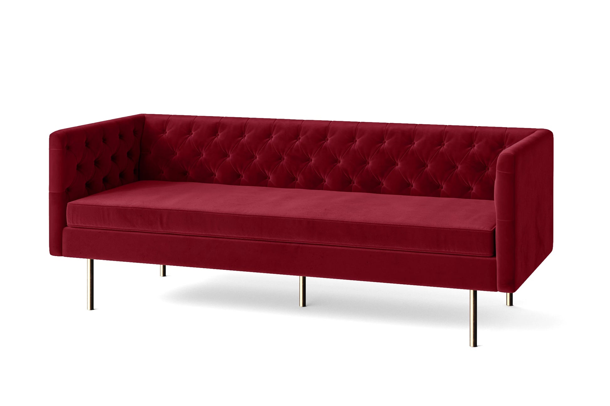 Spezia 3 Seater Sofa Red Velvet