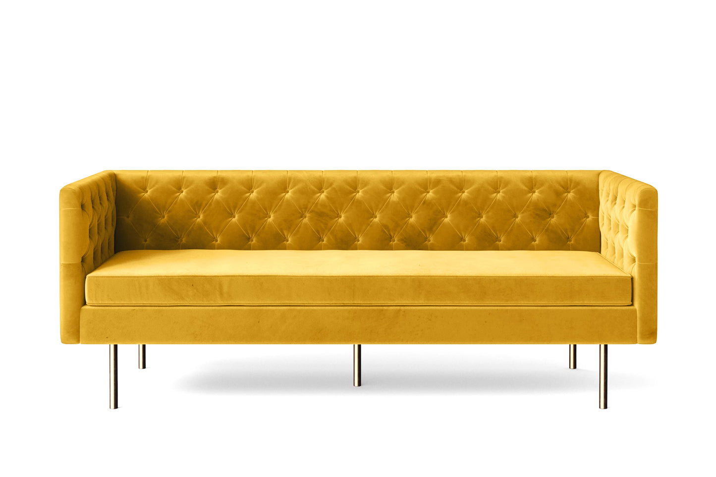 Spezia 3 Seater Sofa Yellow Velvet