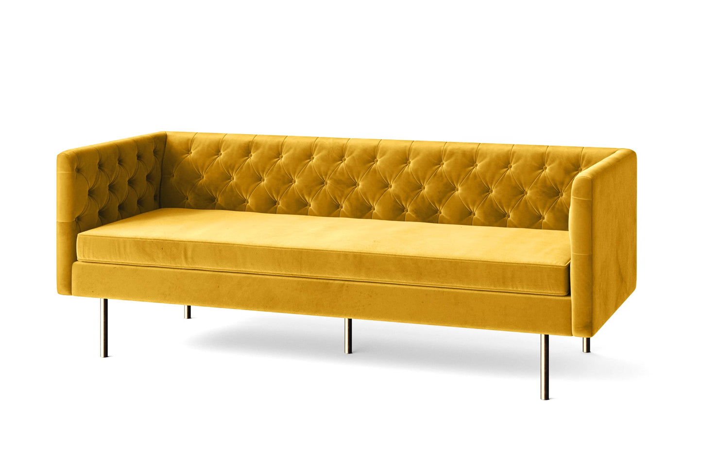 Spezia 3 Seater Sofa Yellow Velvet