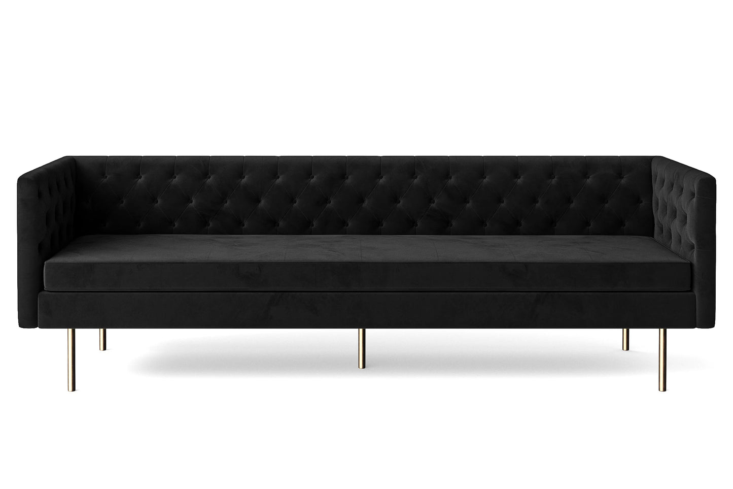 Spezia 4 Seater Sofa Black Velvet