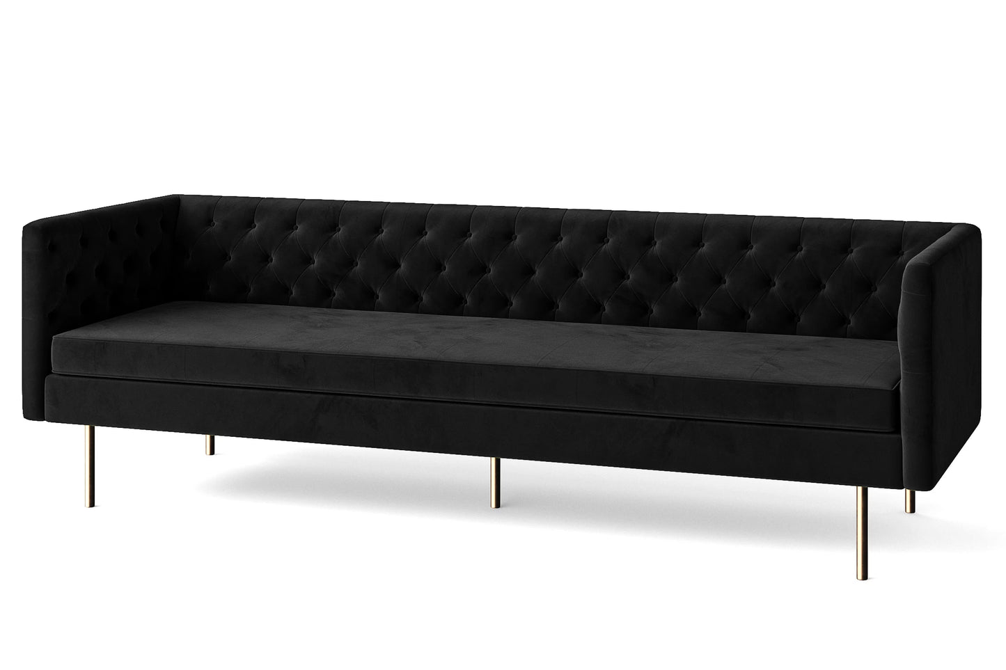 Spezia 4 Seater Sofa Black Velvet