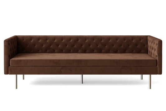 Spezia 4 Seater Sofa Coffee Brown Velvet