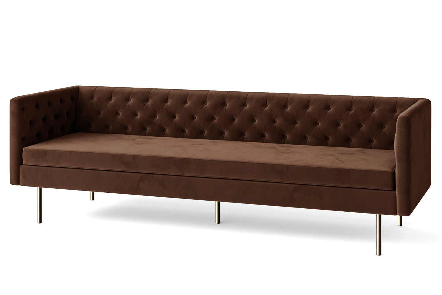 Spezia 4 Seater Sofa Coffee Brown Velvet