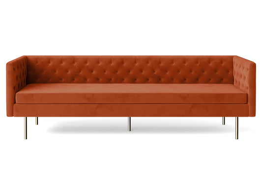 Spezia 4 Seater Sofa Orange Velvet