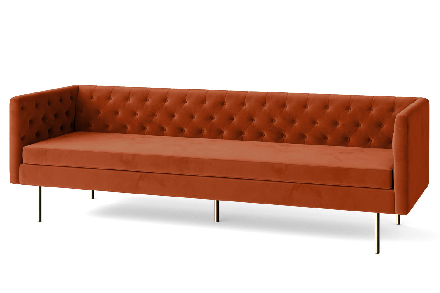 Spezia 4 Seater Sofa Orange Velvet