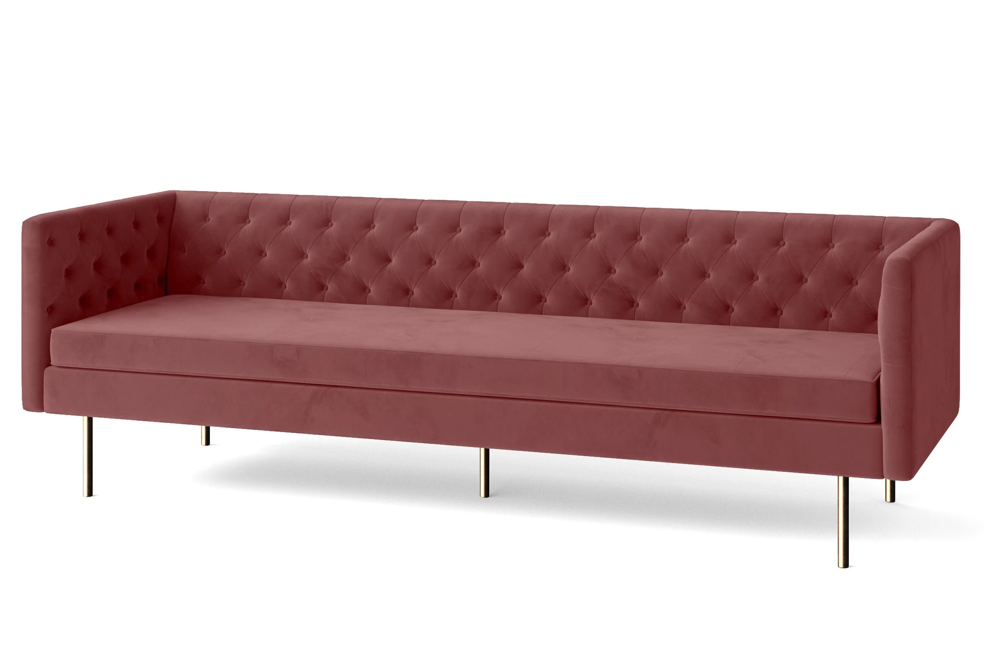 Spezia 4 Seater Sofa Pink Velvet