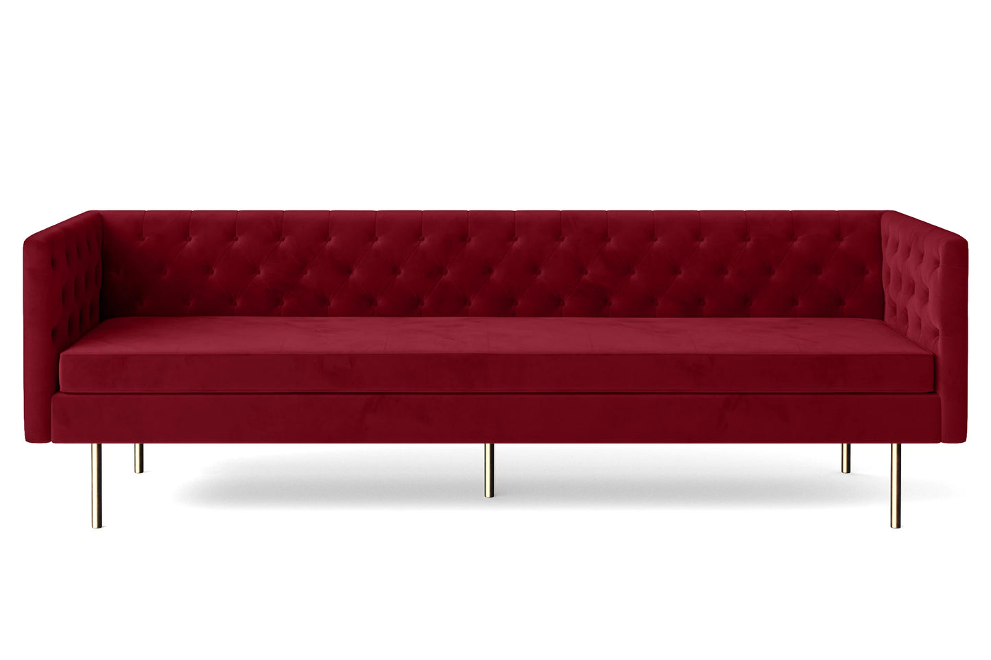 Spezia 4 Seater Sofa Red Velvet