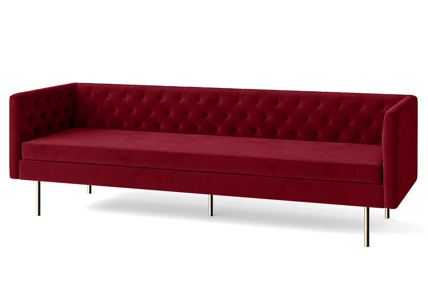 Spezia 4 Seater Sofa Red Velvet