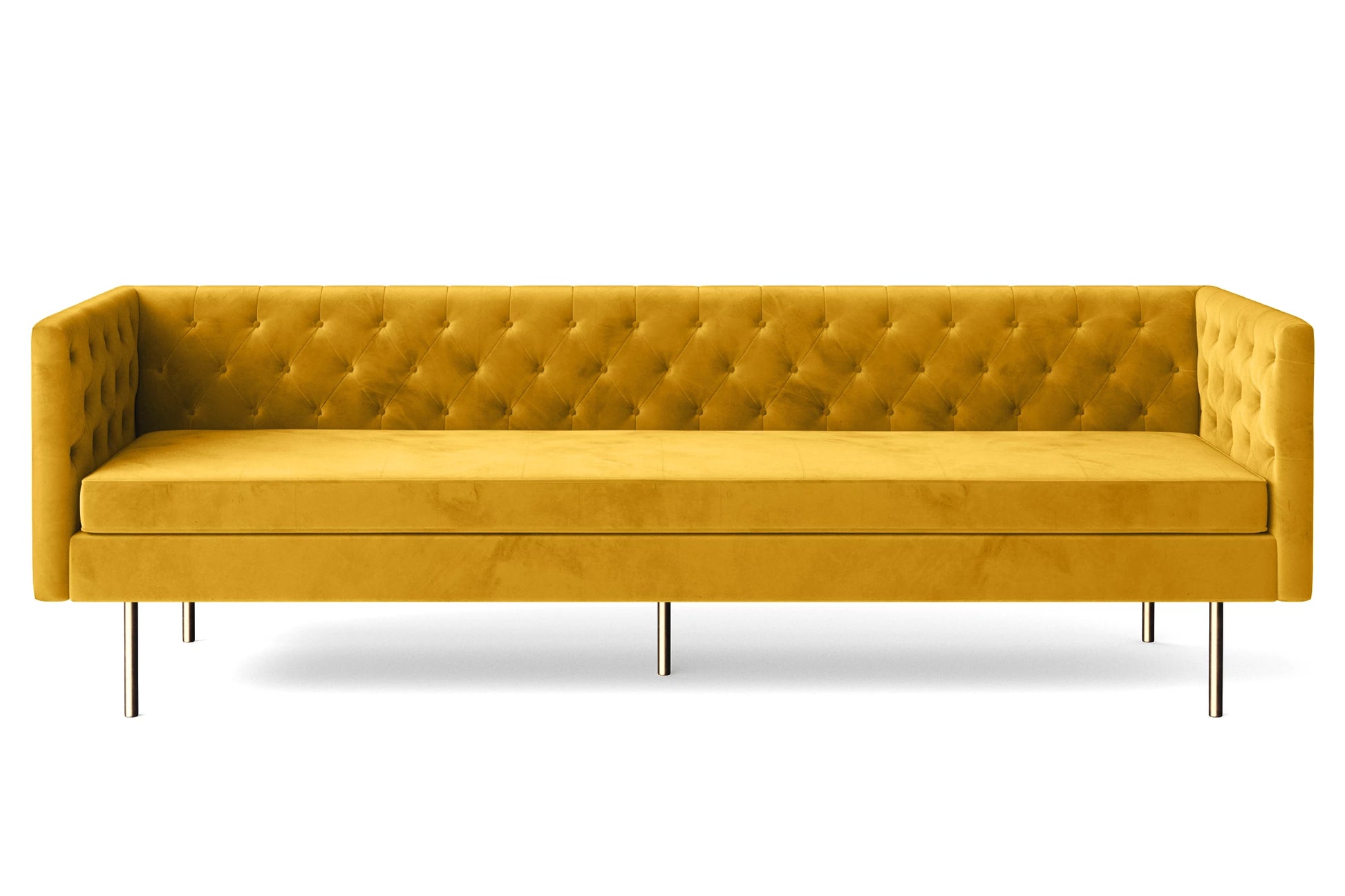 Spezia 4 Seater Sofa Yellow Velvet