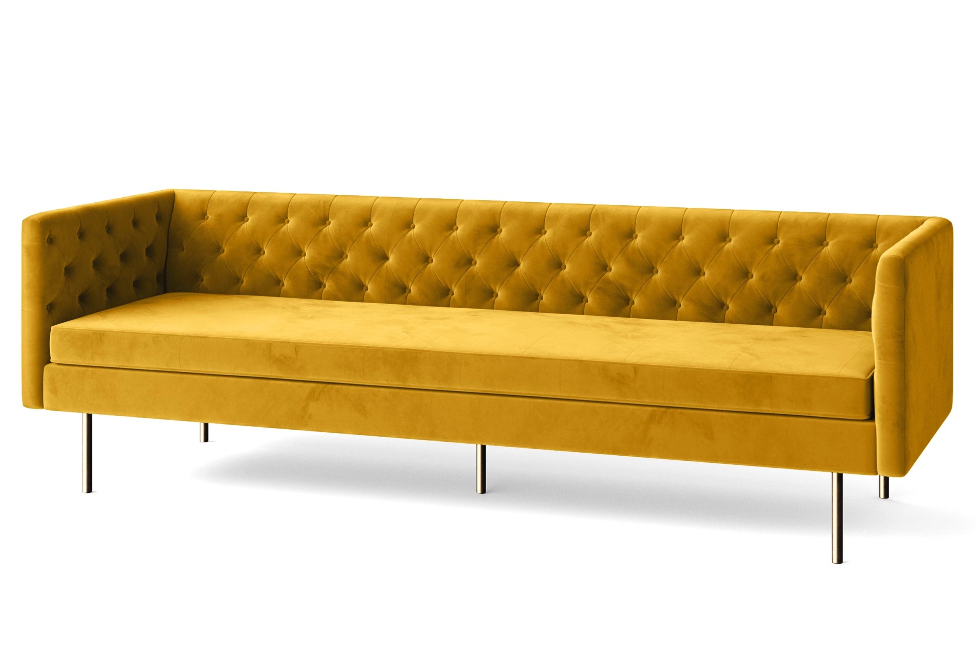 Spezia 4 Seater Sofa Yellow Velvet