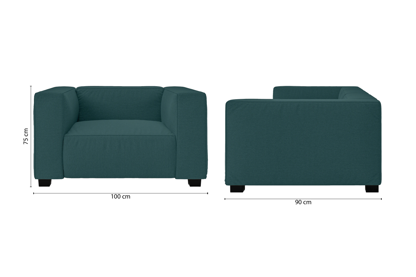 Taranto Armchair Teal Linen Fabric