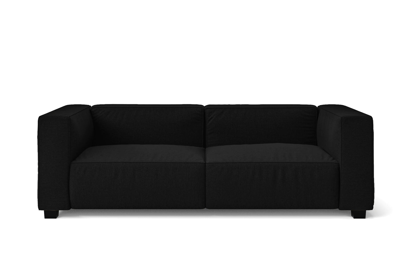 Taranto 2 Seater Sofa Black Linen Fabric