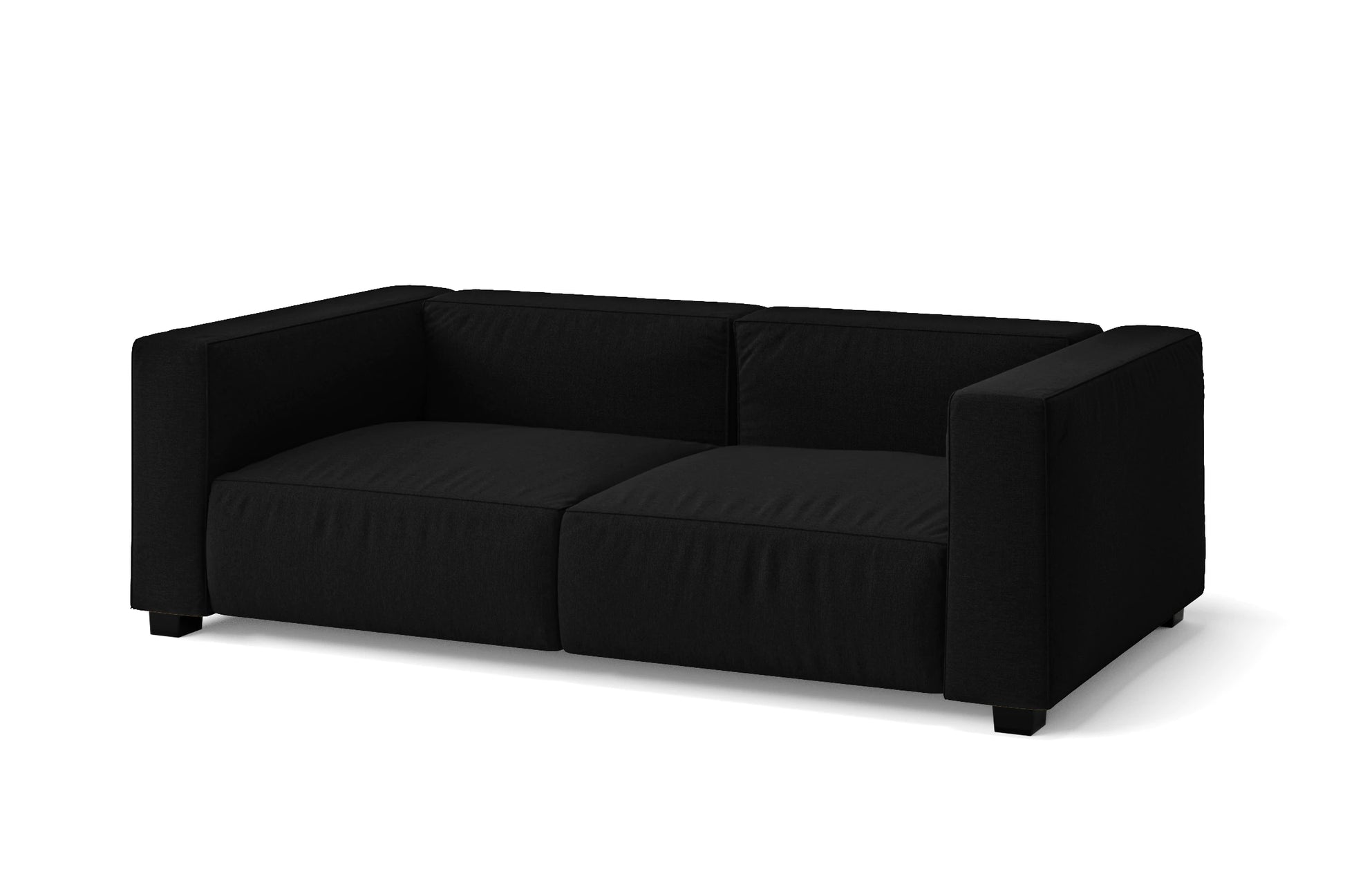 Taranto 2 Seater Sofa Black Linen Fabric