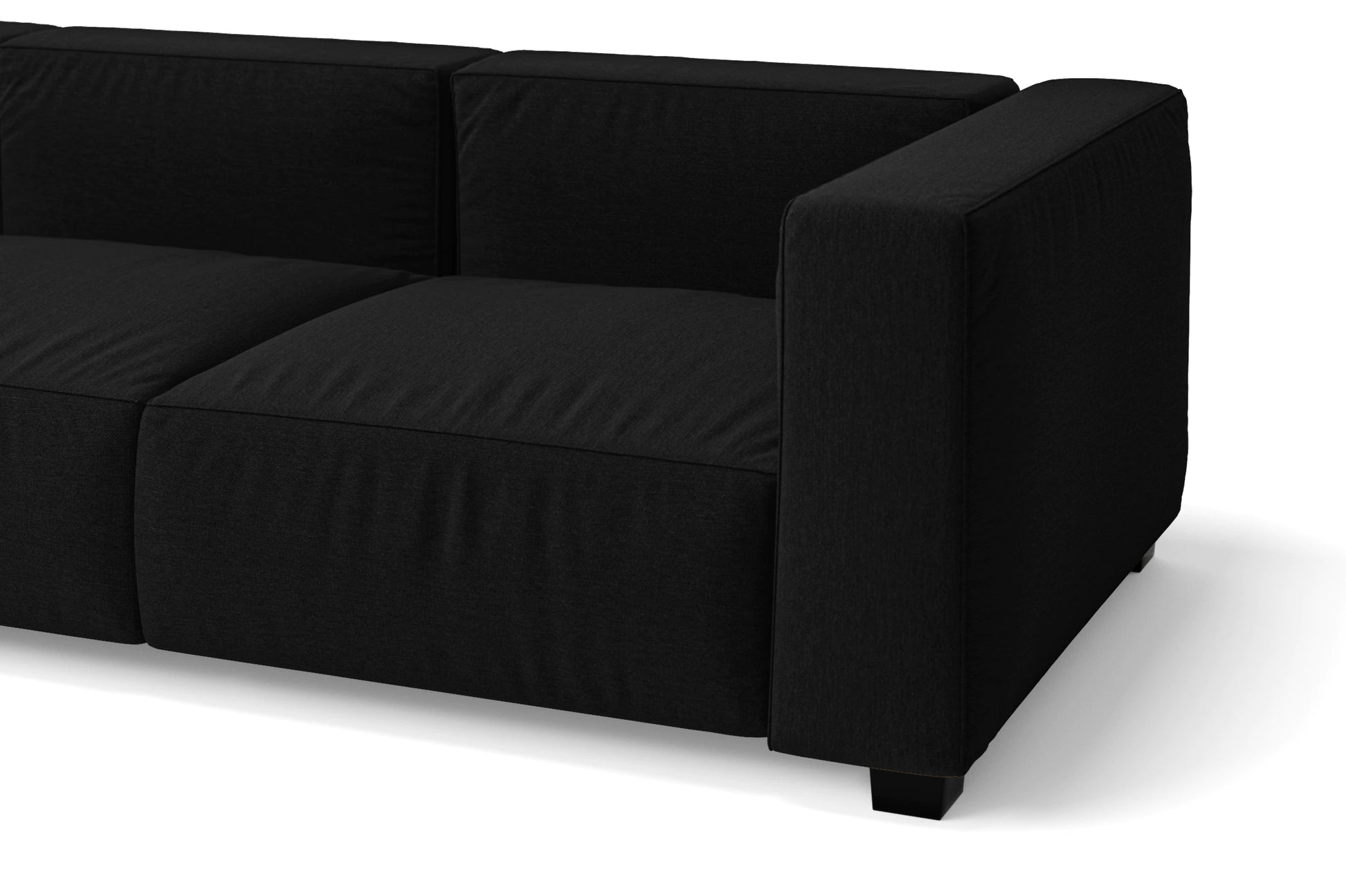 Taranto 2 Seater Sofa Black Linen Fabric