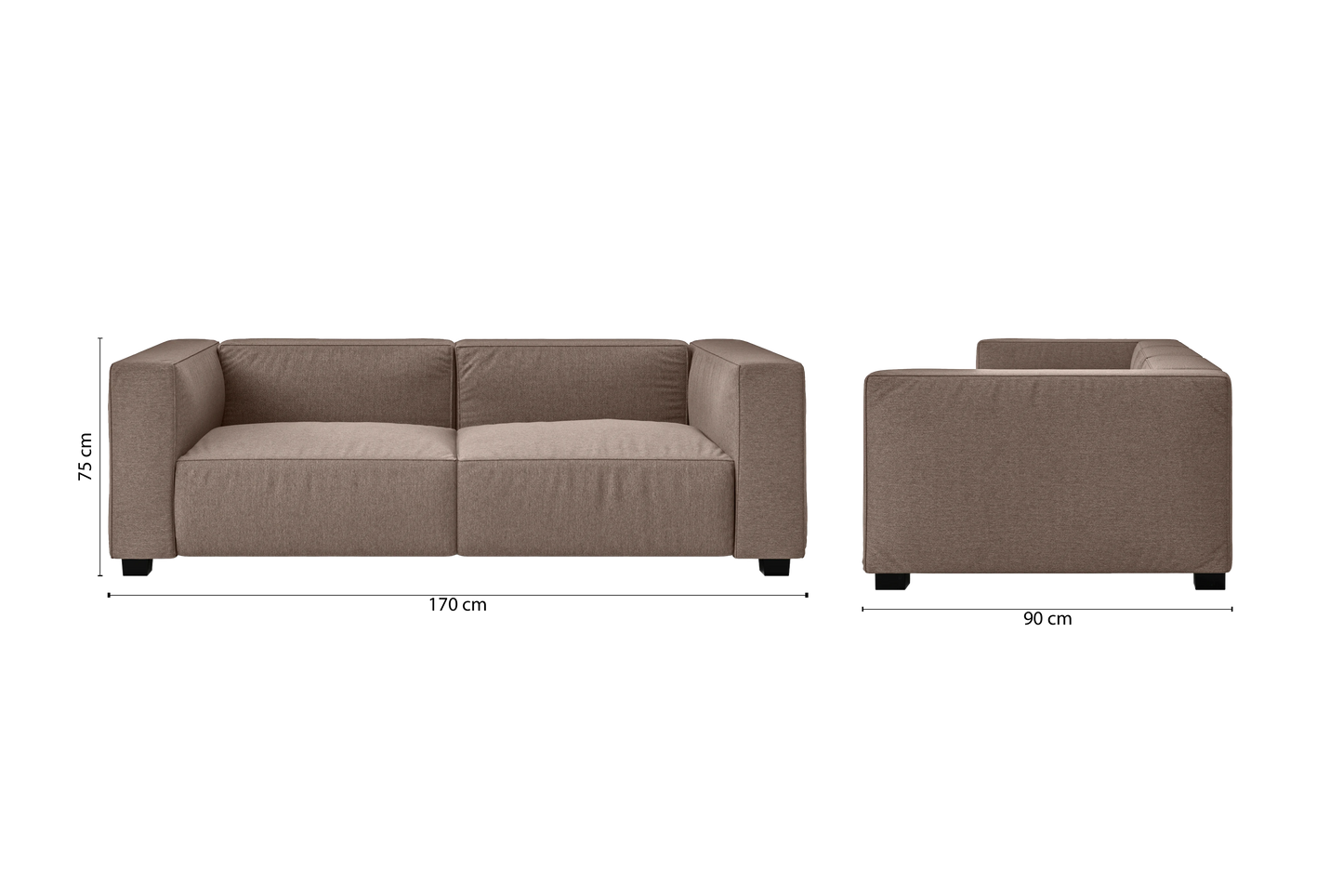 Taranto 2 Seater Sofa Caramel Linen Fabric