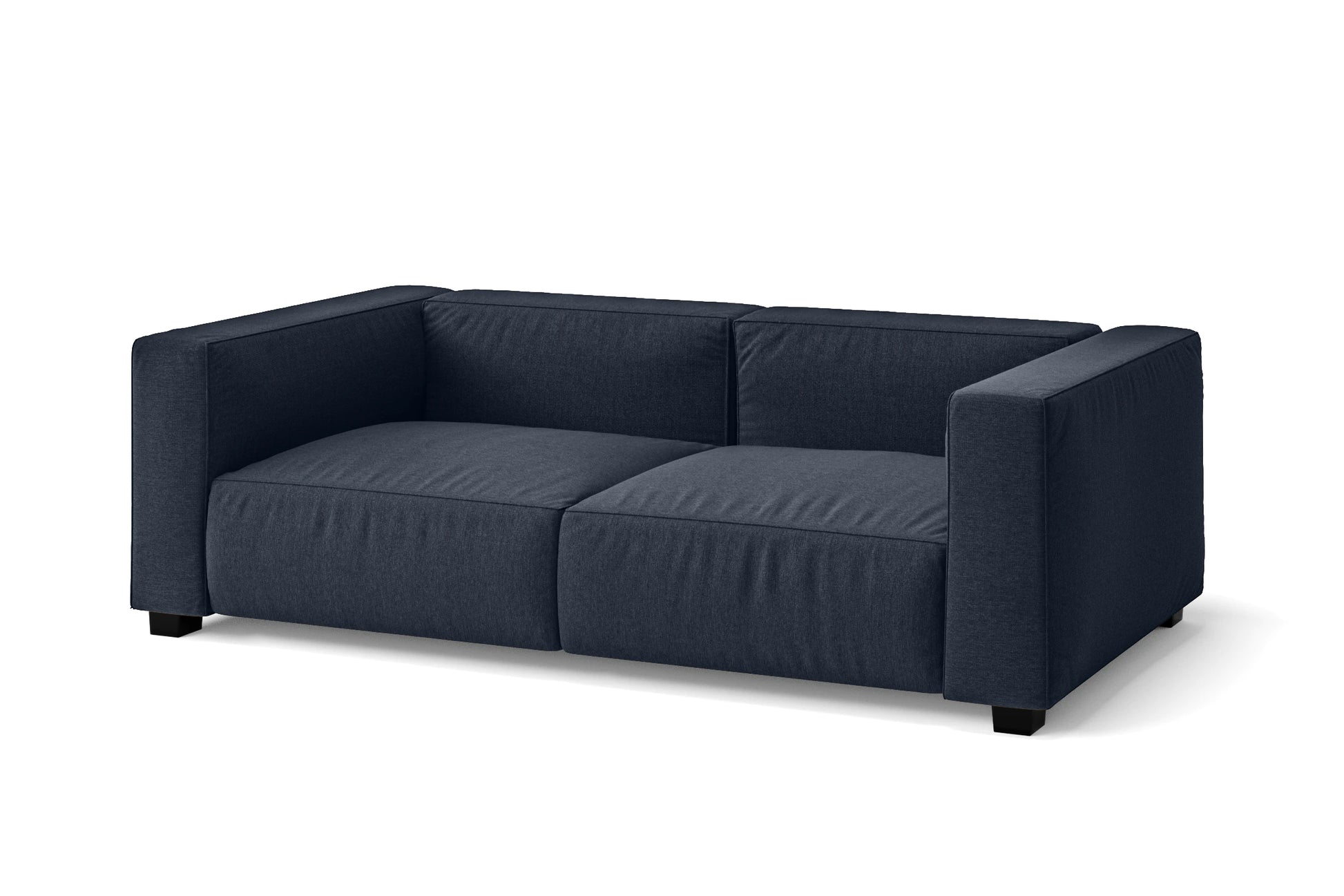 Taranto 2 Seater Sofa Dark Blue Linen Fabric