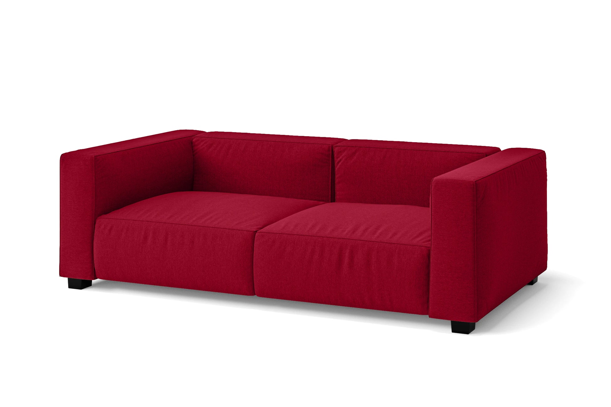 Taranto 2 Seater Sofa Red Linen Fabric