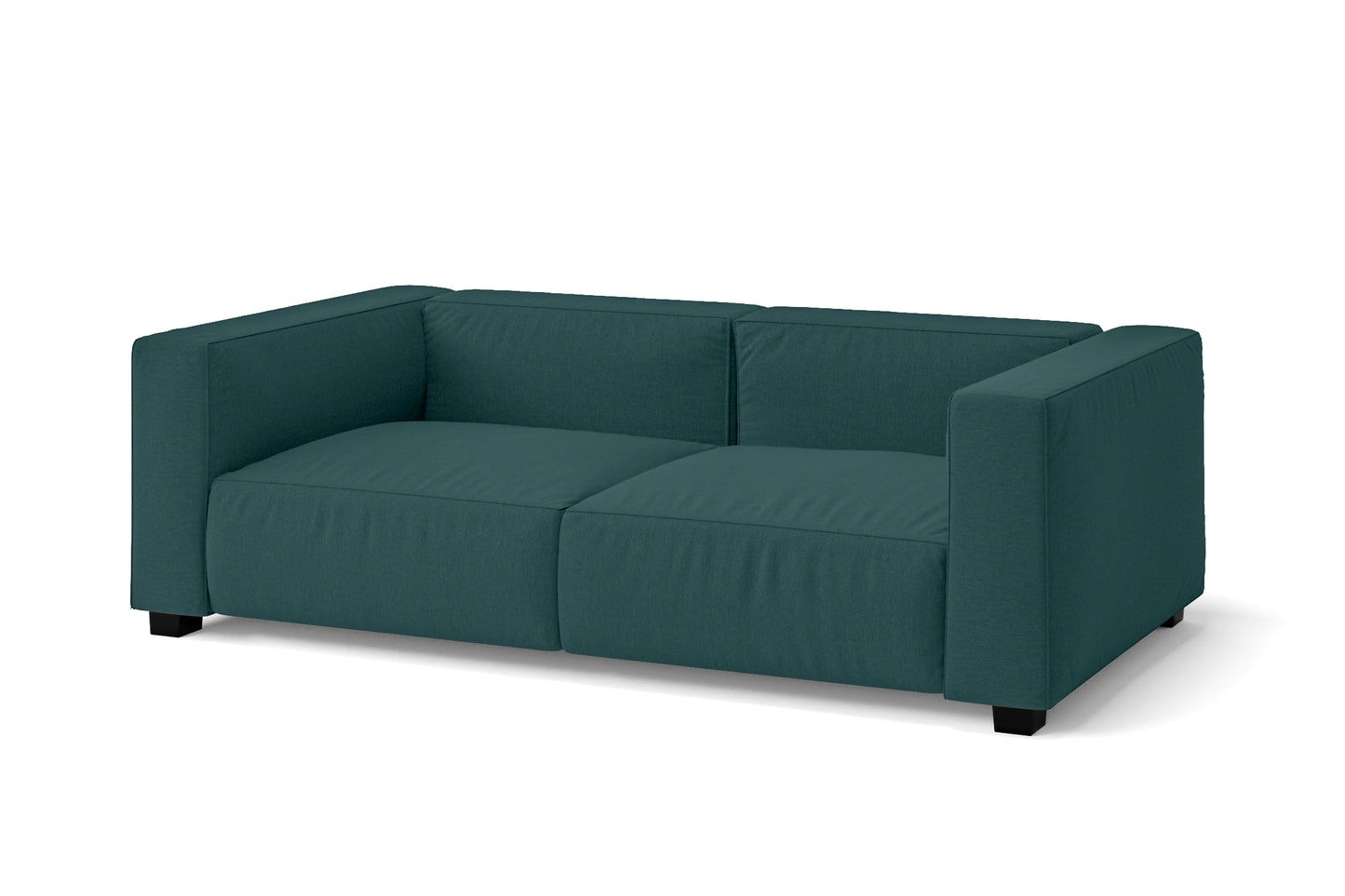 Taranto 2 Seater Sofa Teal Linen Fabric