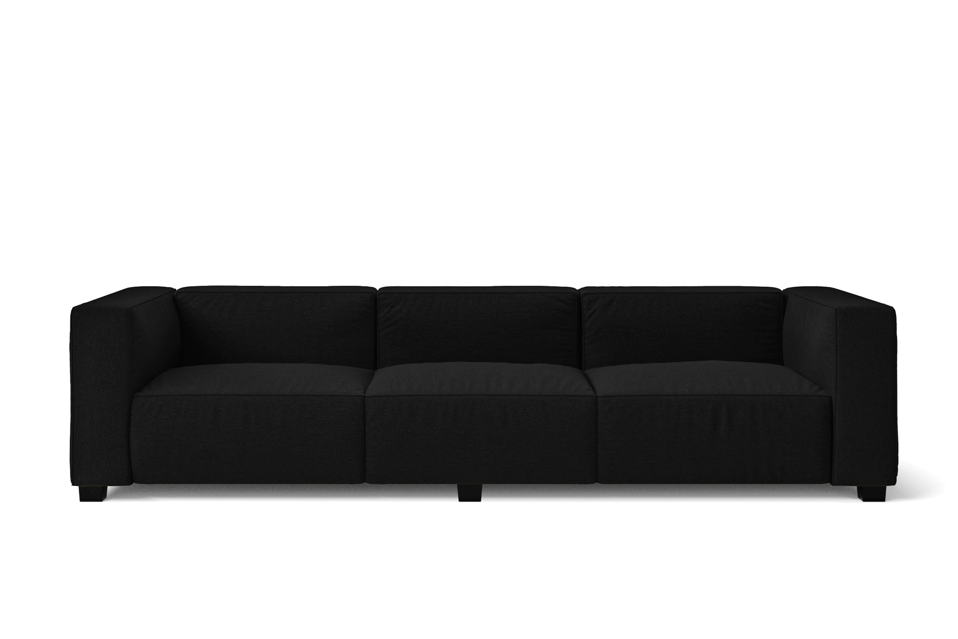 Taranto 3 Seater Sofa Black Linen Fabric