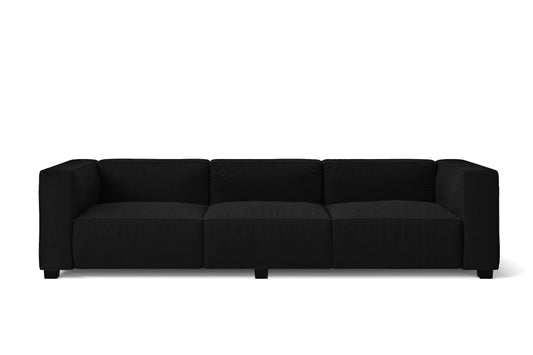 Taranto 3 Seater Sofa Black Linen Fabric