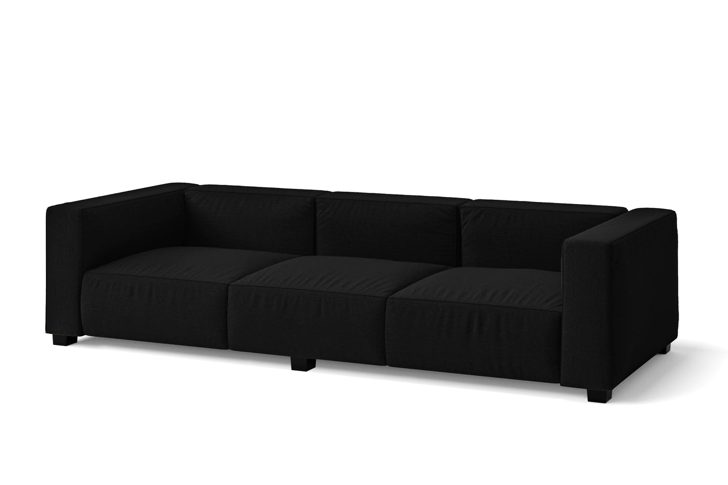 Taranto 3 Seater Sofa Black Linen Fabric