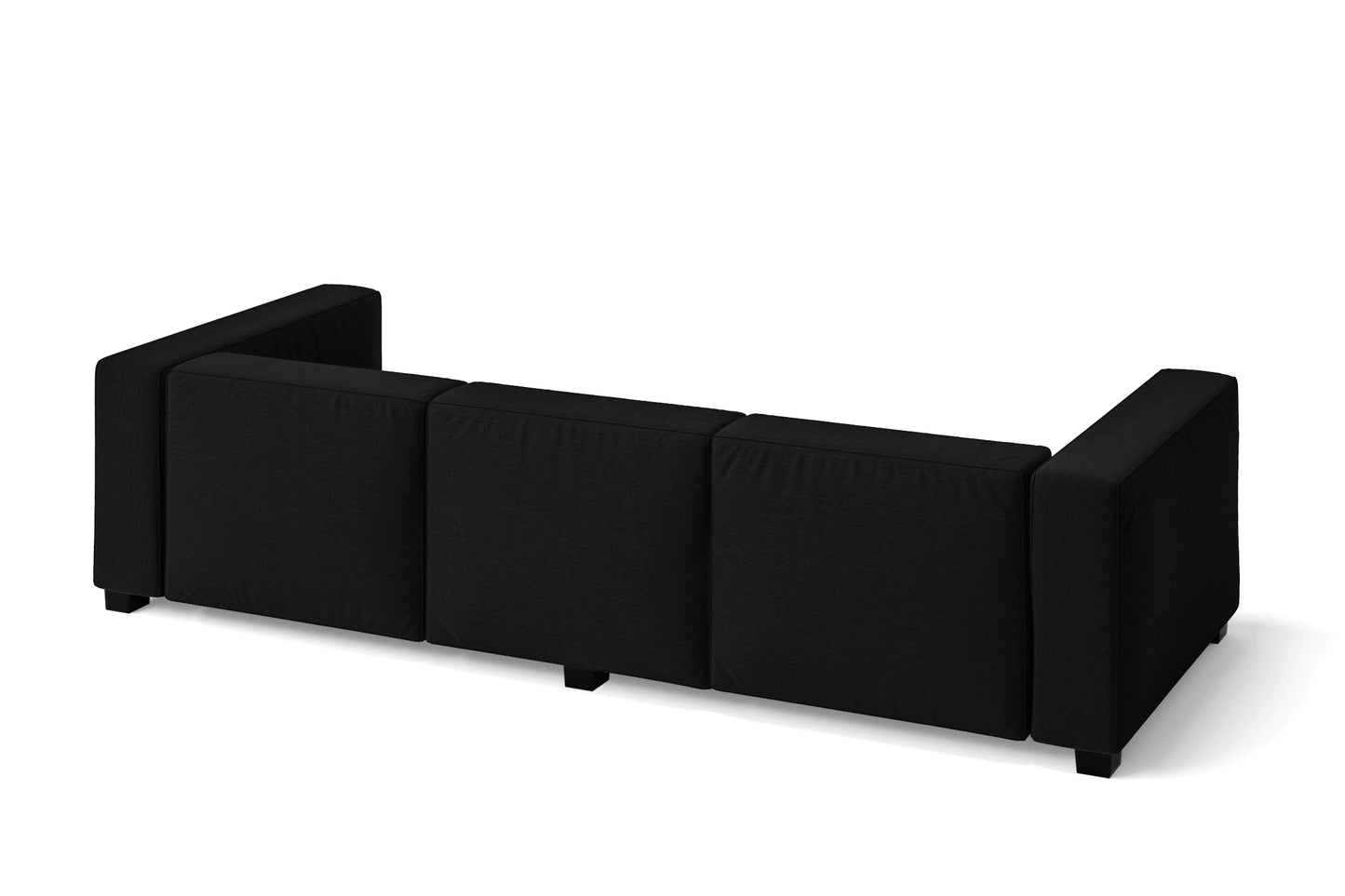 Taranto 3 Seater Sofa Black Linen Fabric