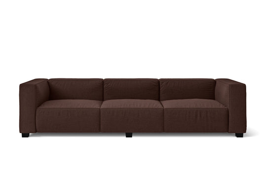 Taranto 3 Seater Sofa Coffee Brown Linen Fabric