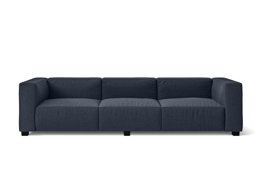 Taranto 3 Seater Sofa Dark Blue Linen Fabric