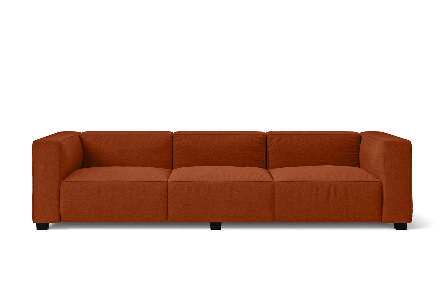 Taranto 3 Seater Sofa Orange Linen Fabric