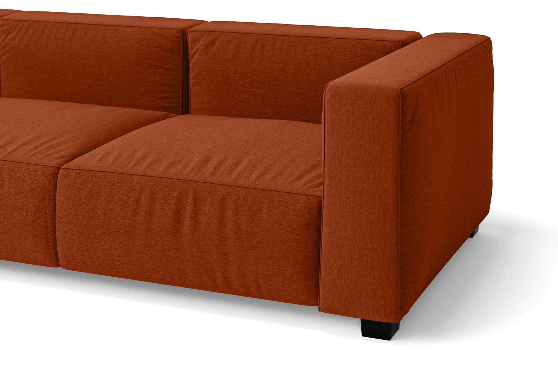 Taranto 3 Seater Sofa Orange Linen Fabric