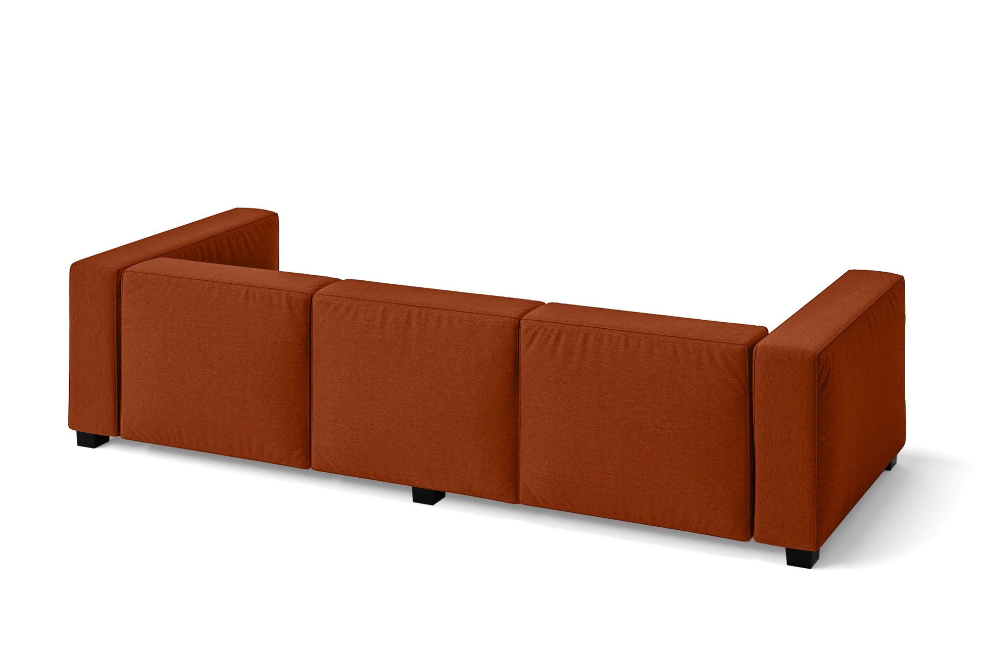 Taranto 3 Seater Sofa Orange Linen Fabric