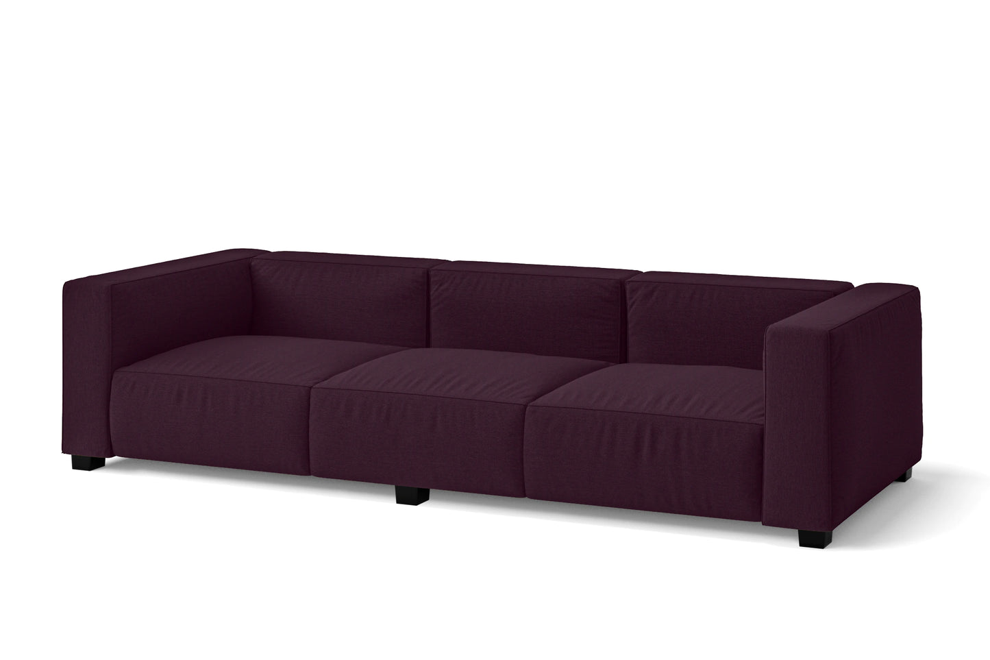 Taranto 3 Seater Sofa Purple Linen Fabric