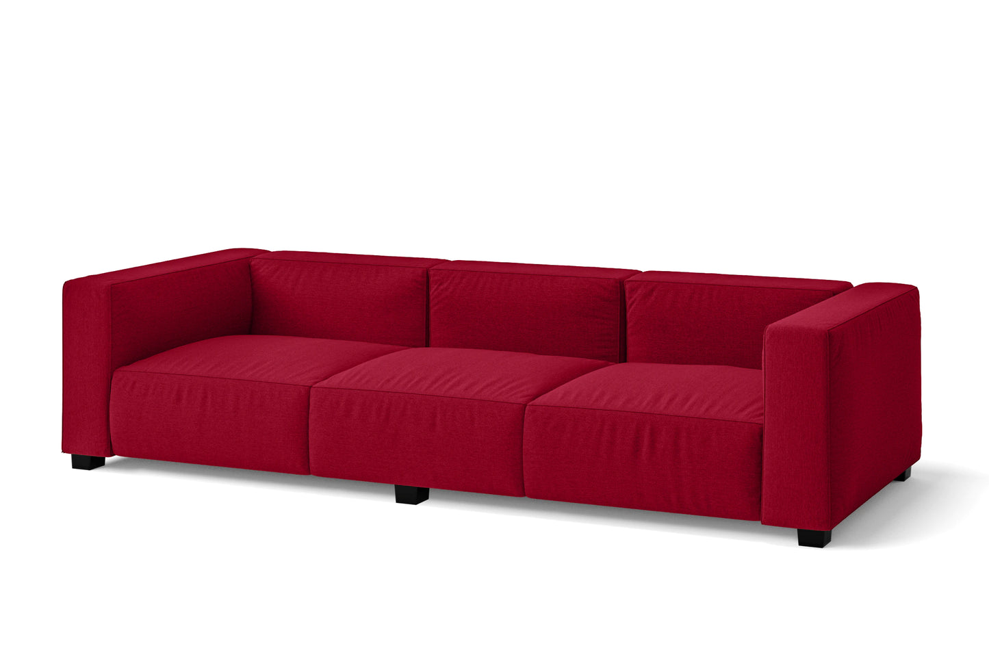 Taranto 3 Seater Sofa Red Linen Fabric