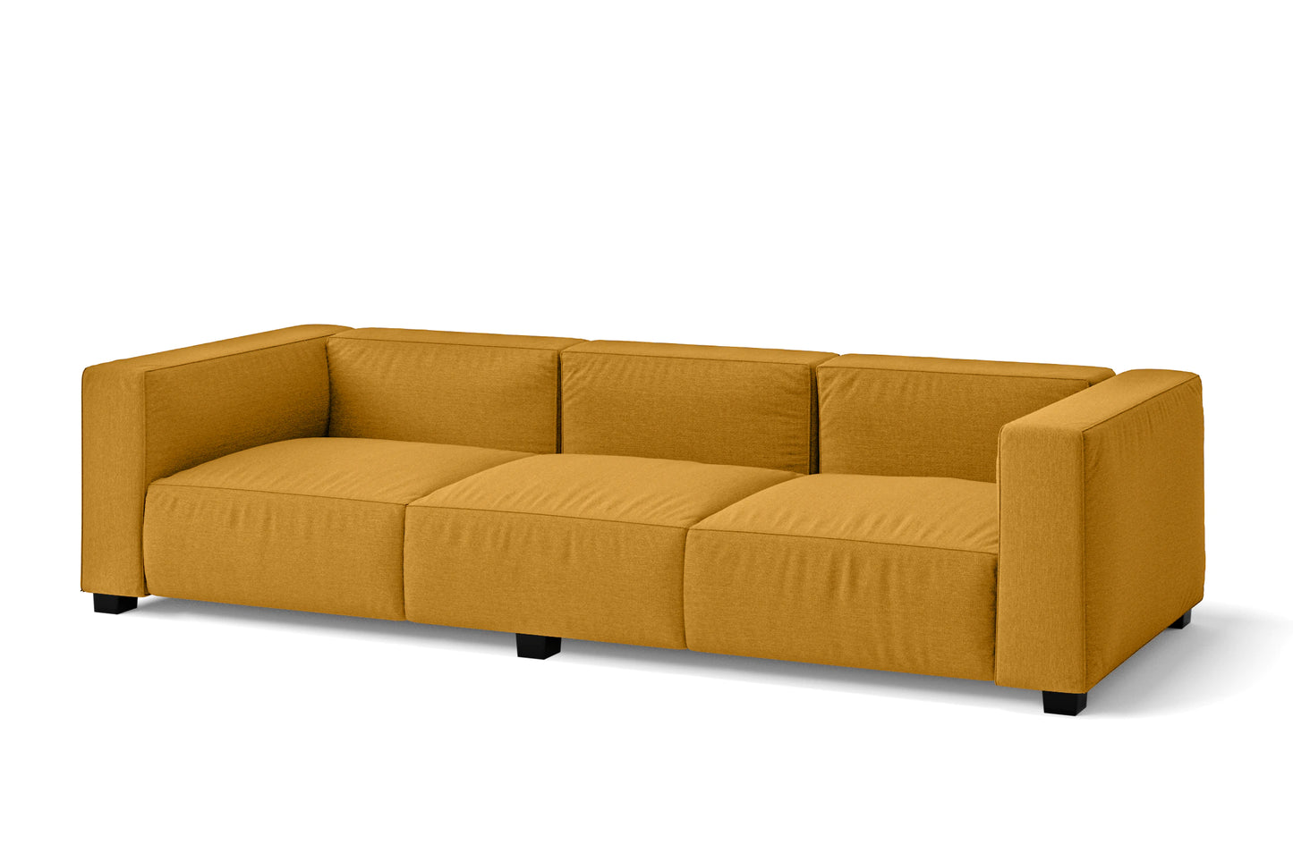 Taranto 3 Seater Sofa Yellow Linen Fabric