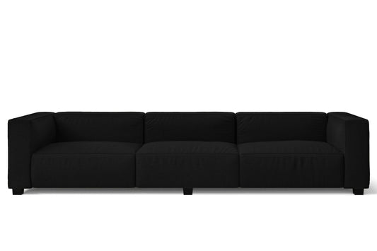 Taranto 4 Seater Sofa Black Linen Fabric