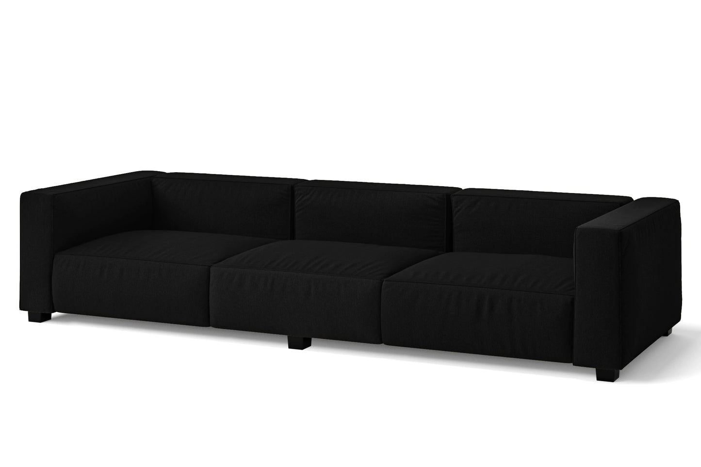 Taranto 4 Seater Sofa Black Linen Fabric