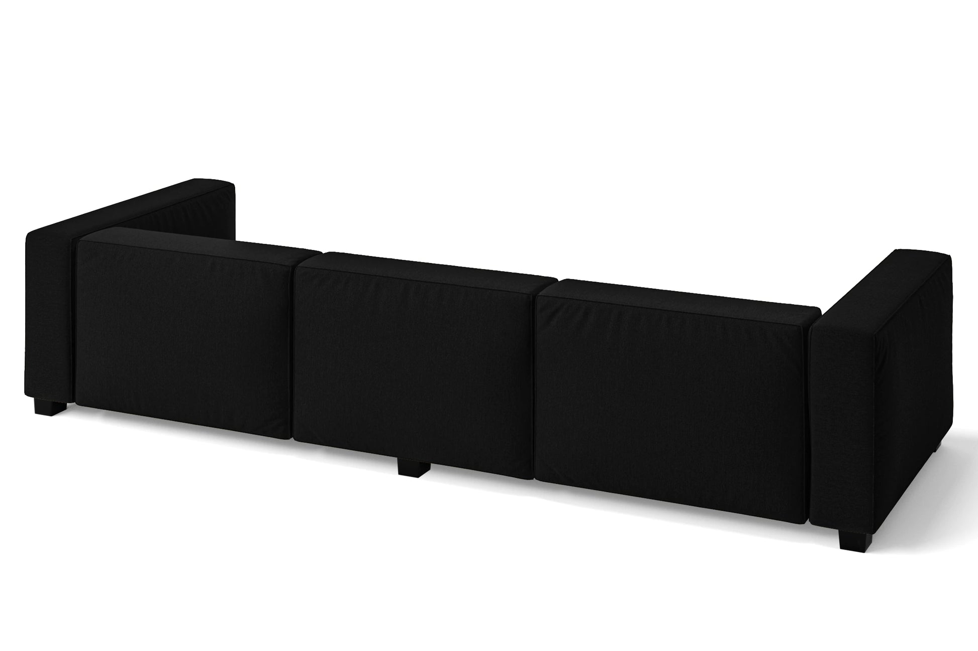 Taranto 4 Seater Sofa Black Linen Fabric