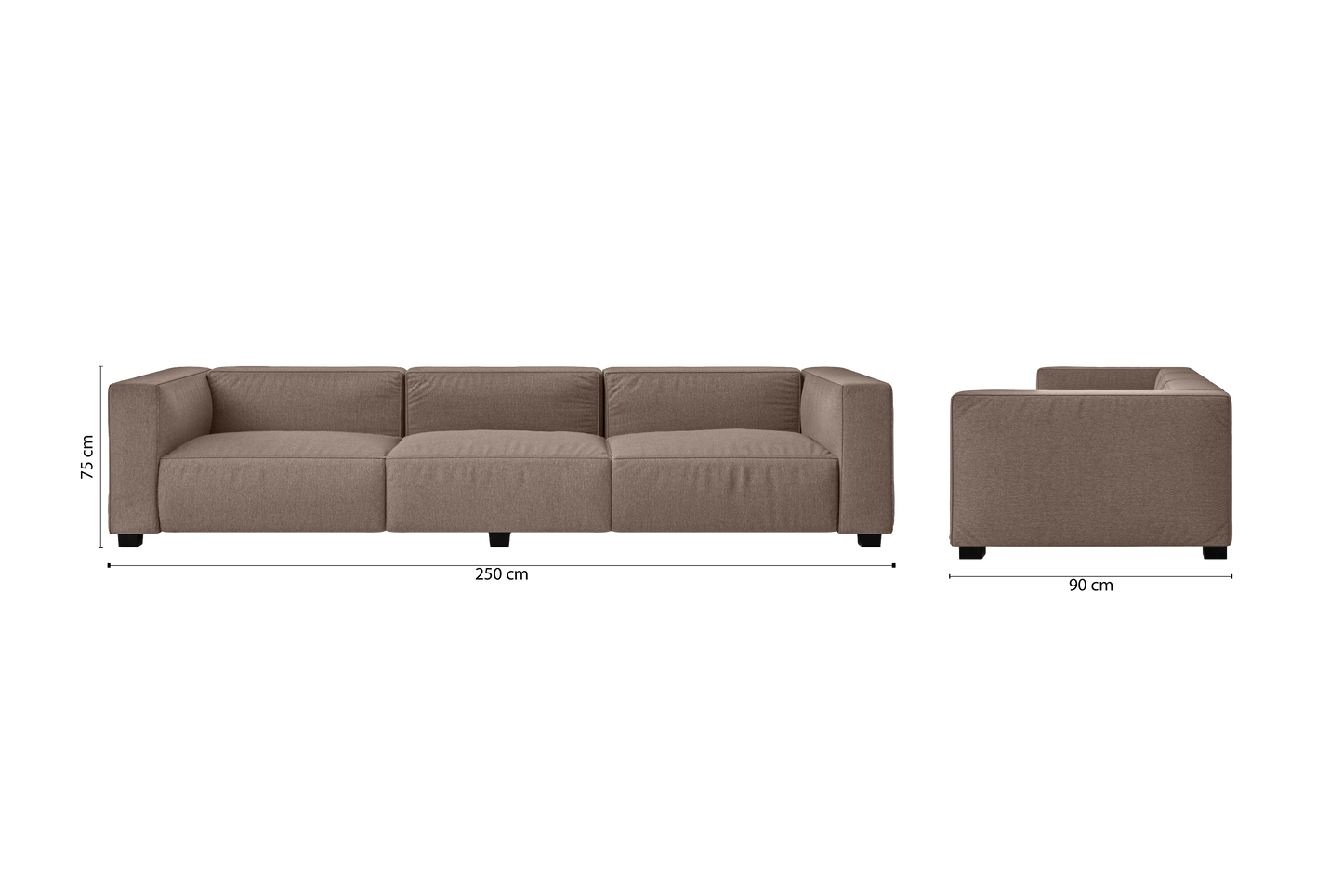 Taranto 4 Seater Sofa Caramel Linen Fabric