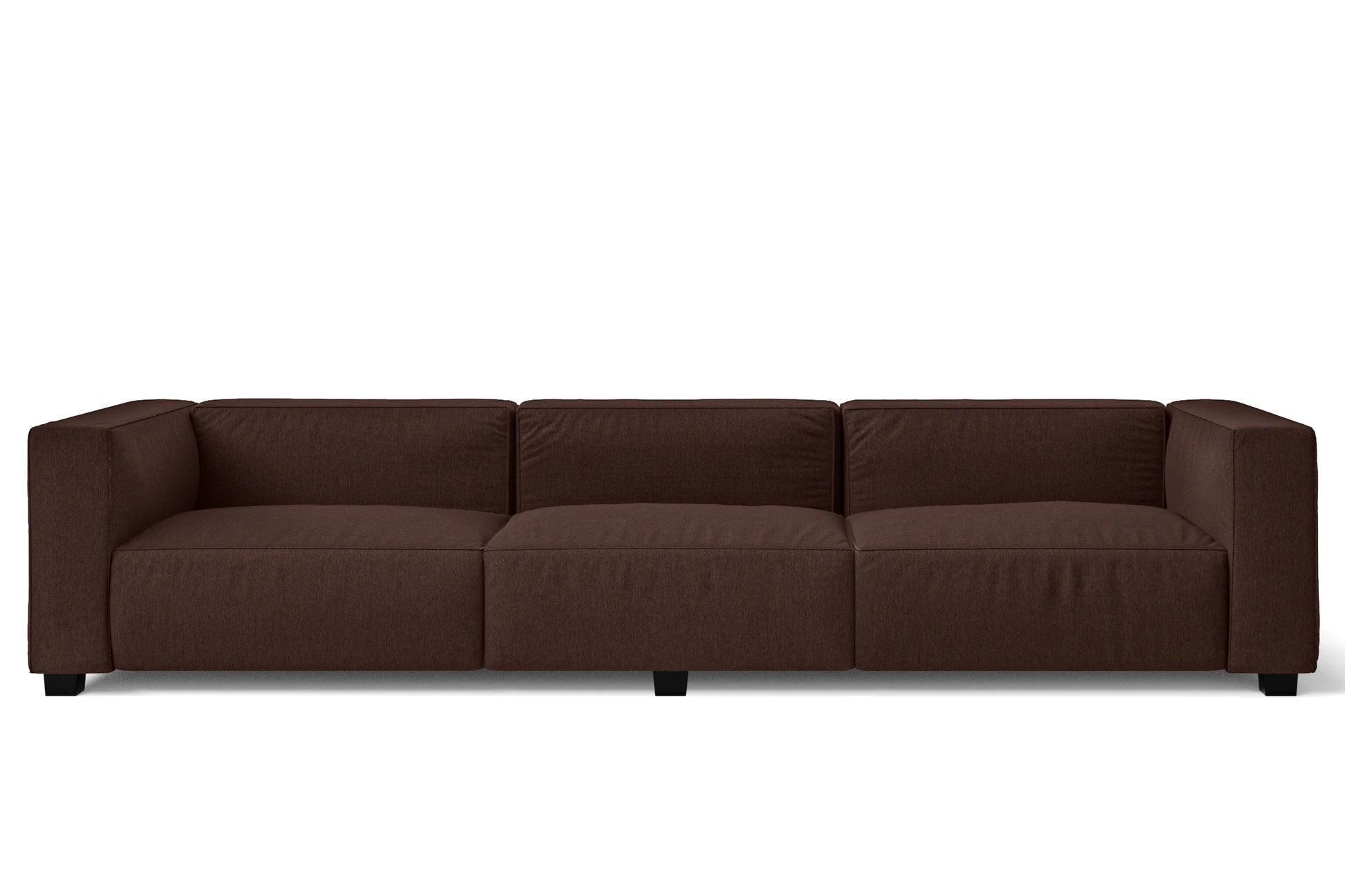 Taranto 4 Seater Sofa Coffee Brown Linen Fabric