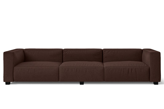 Taranto 4 Seater Sofa Coffee Brown Linen Fabric