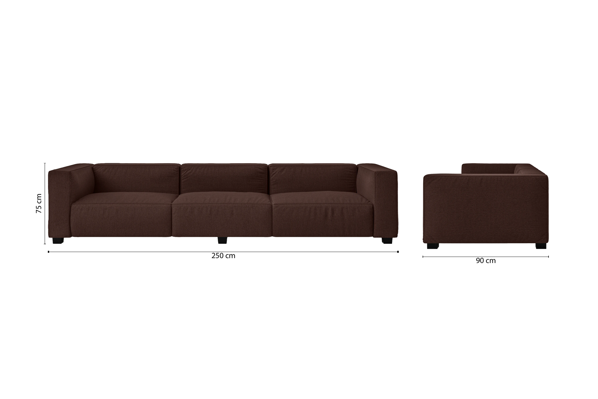 Taranto 4 Seater Sofa Coffee Brown Linen Fabric