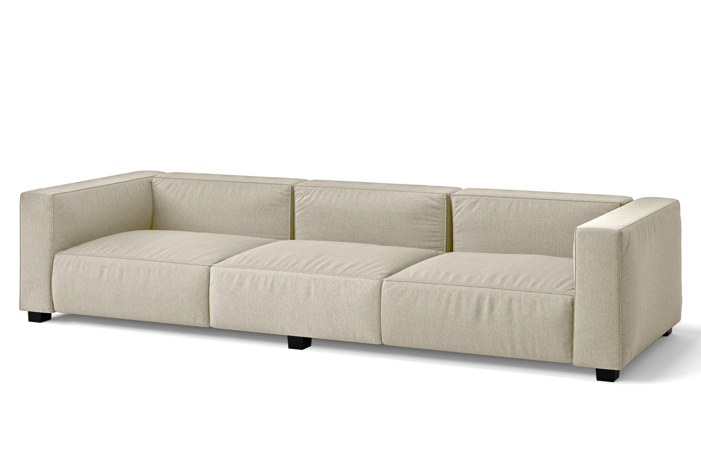 Taranto 4 Seater Sofa Cream Linen Fabric