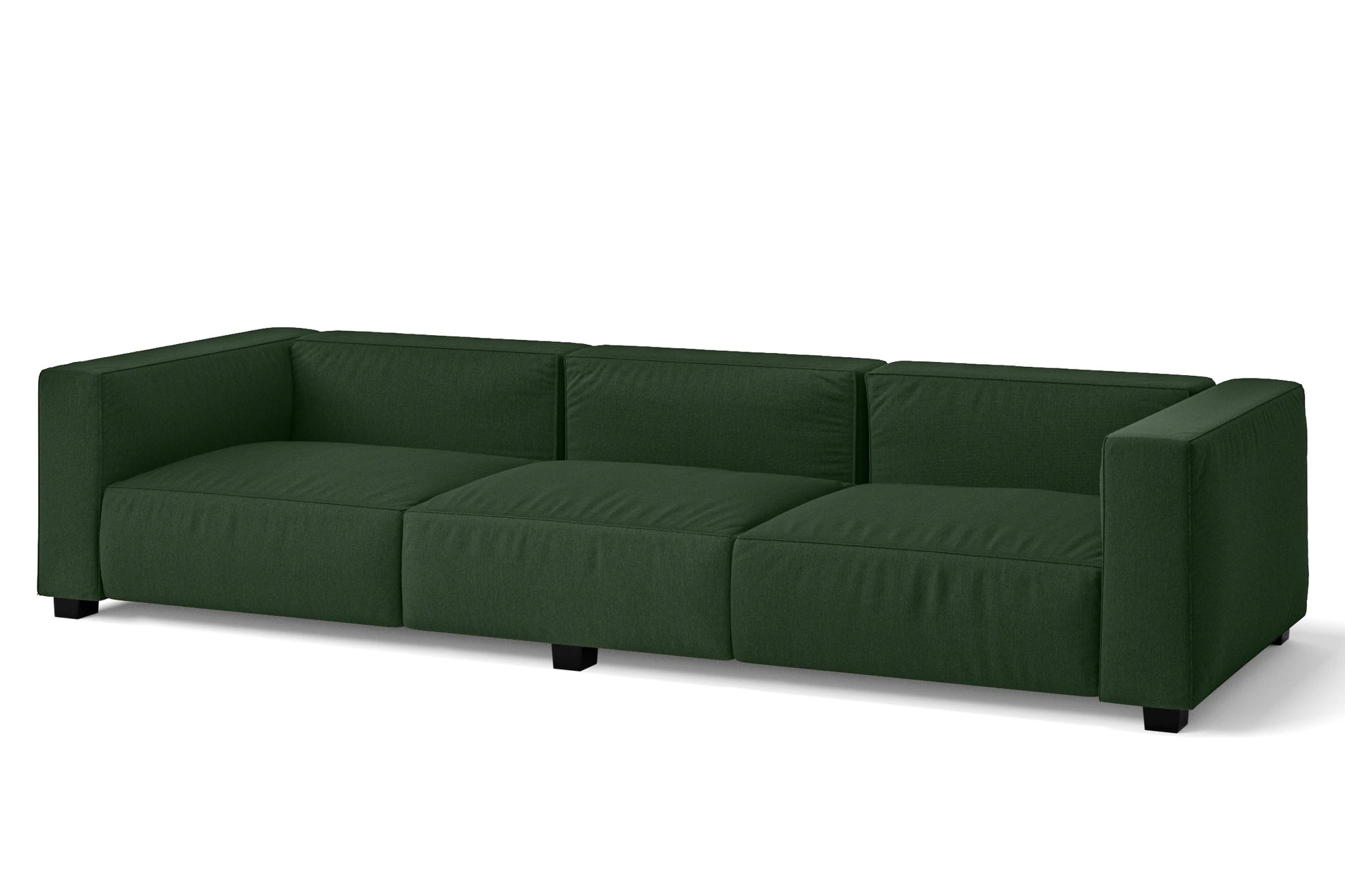 Taranto 4 Seater Sofa Forest Green Linen Fabric