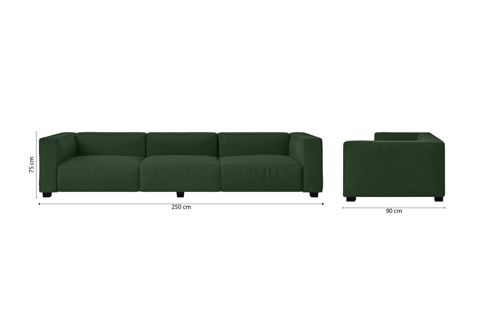 Taranto 4 Seater Sofa Forest Green Linen Fabric